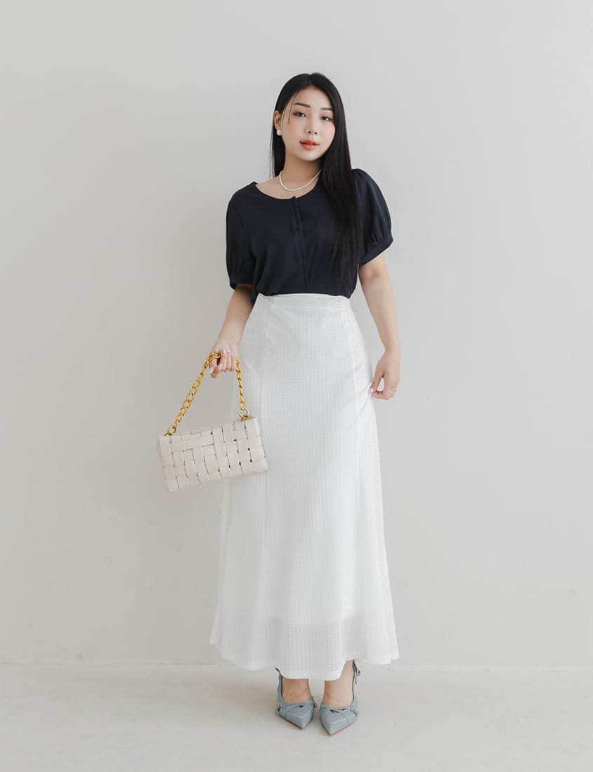 MISS. Minimalist Double Placket Pocket Plus Size Blouse