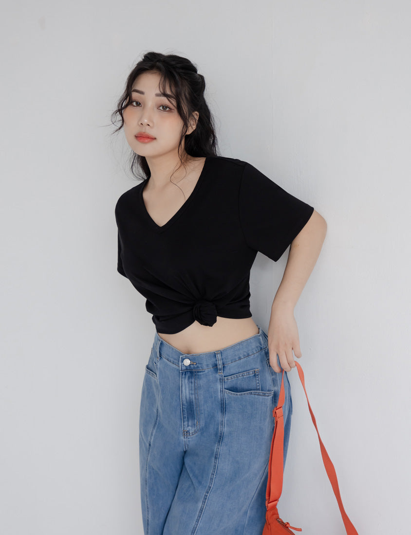 V-Neck Multicolor Plus Size Comfy Slim Tee