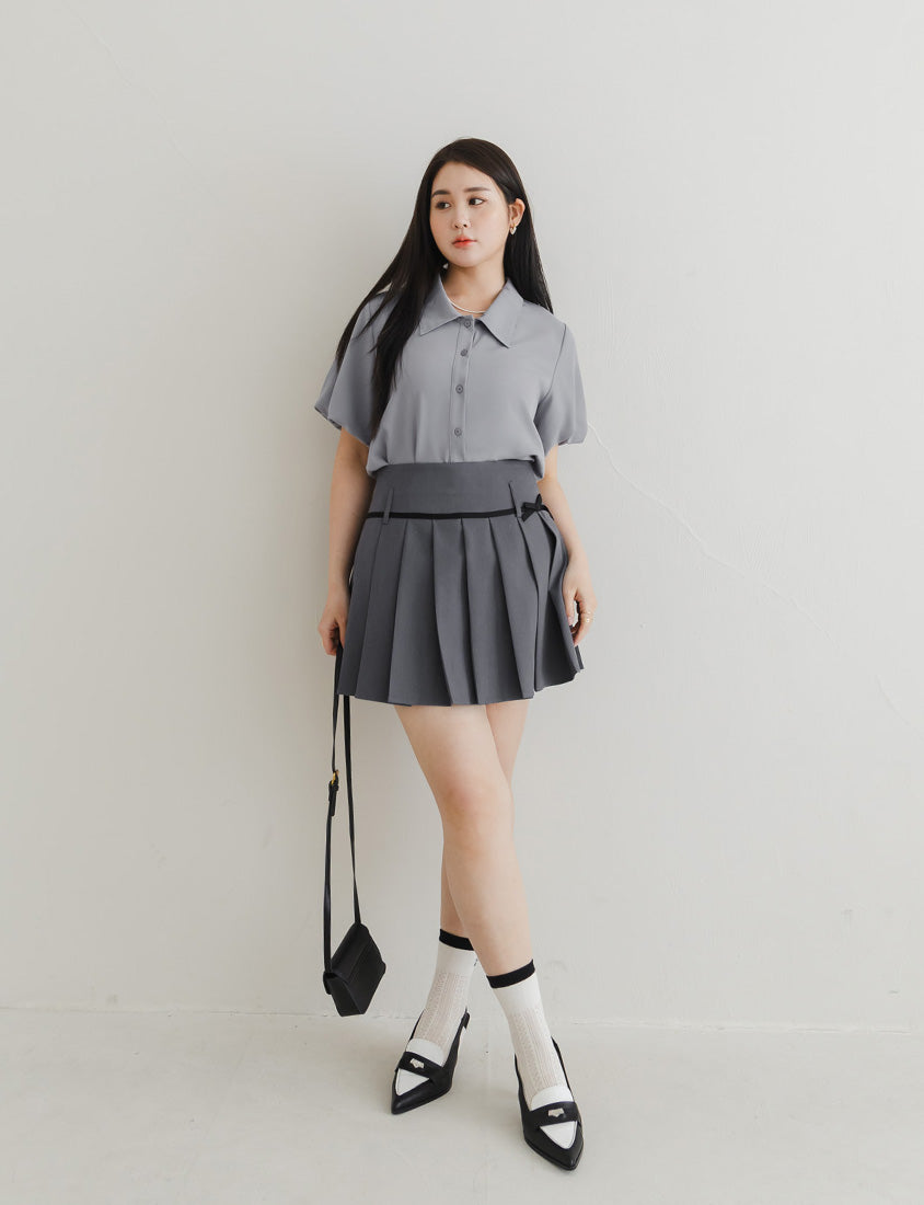 MISS. Elegant Puff Sleeve Plus Size Blouse