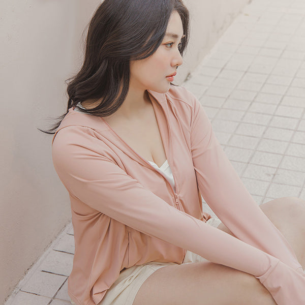 UV PRO+ Cooling Tech Sun Protection Plus Size Cropped Jacket