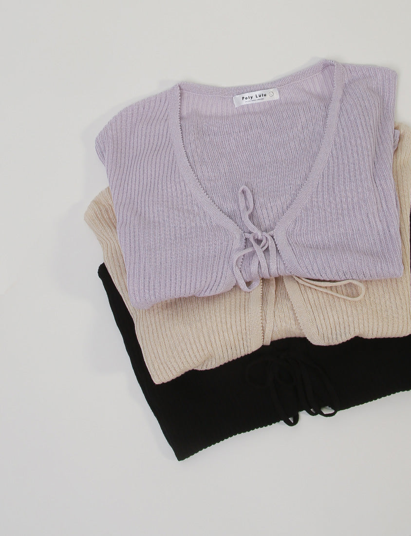 MISS. Lyocell Icy Silk Knit Plus Size Cropped Cardigan