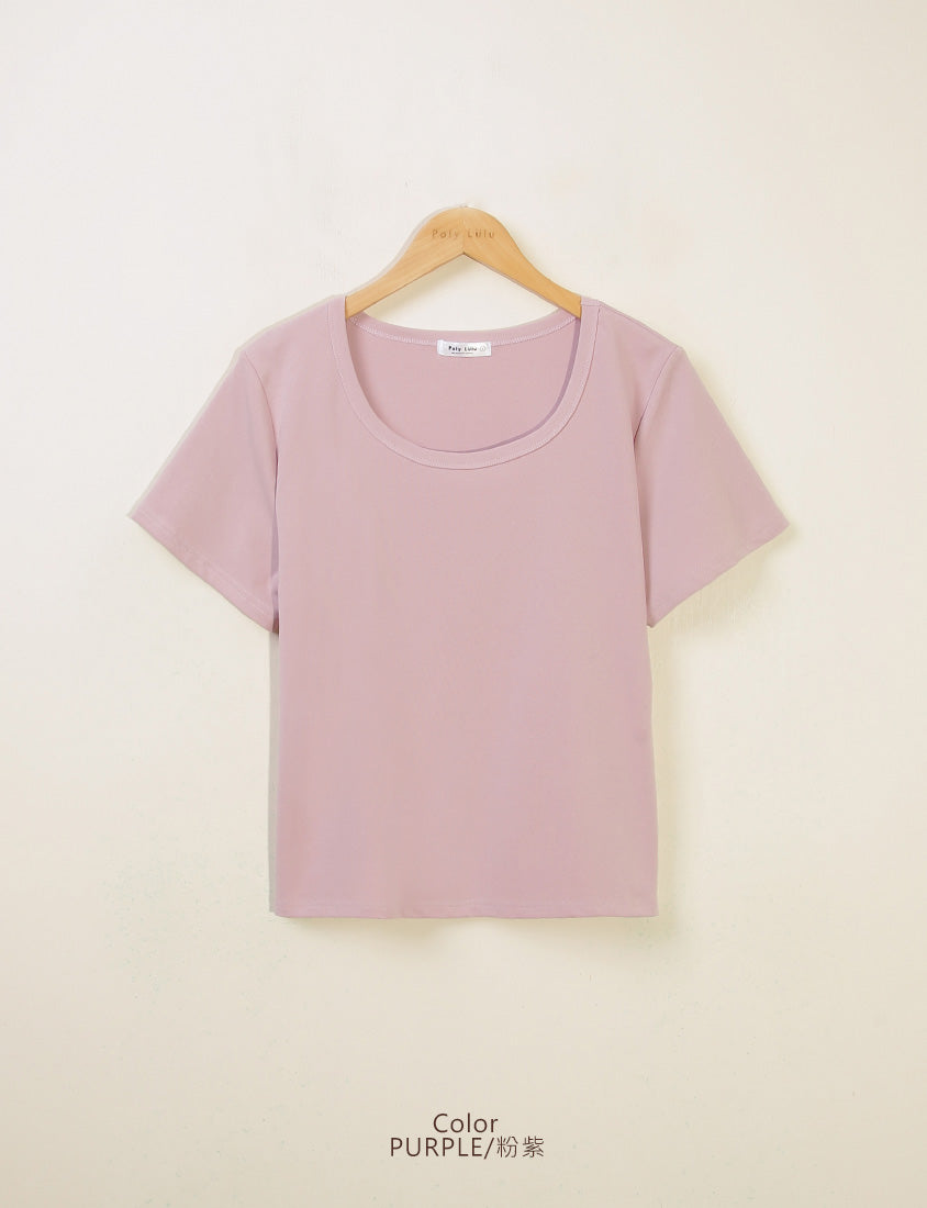 U-Neck Multicolor Plus Size Comfy Slim Tee