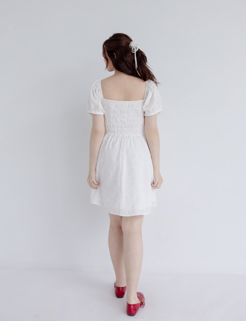 Cottagecore Two Way Floral Puff Sleeve Plus Size Mini Dress