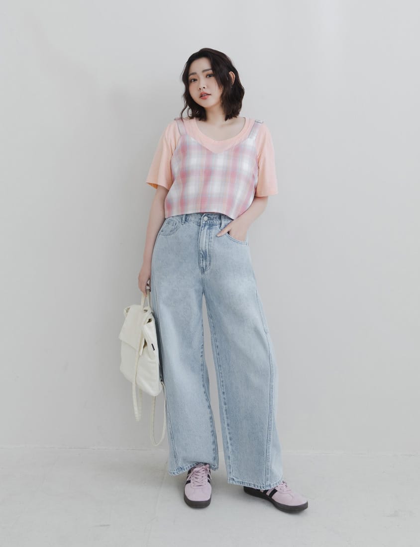 LOVE Soft Color-Block Plus-Size Embroidered Tee