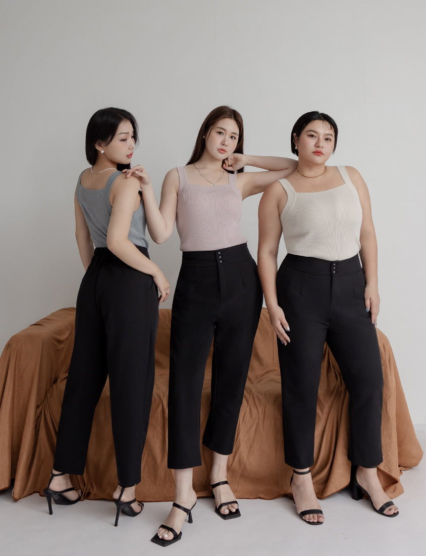 MISS. Standard Fit High Waist Plus Size Trousers