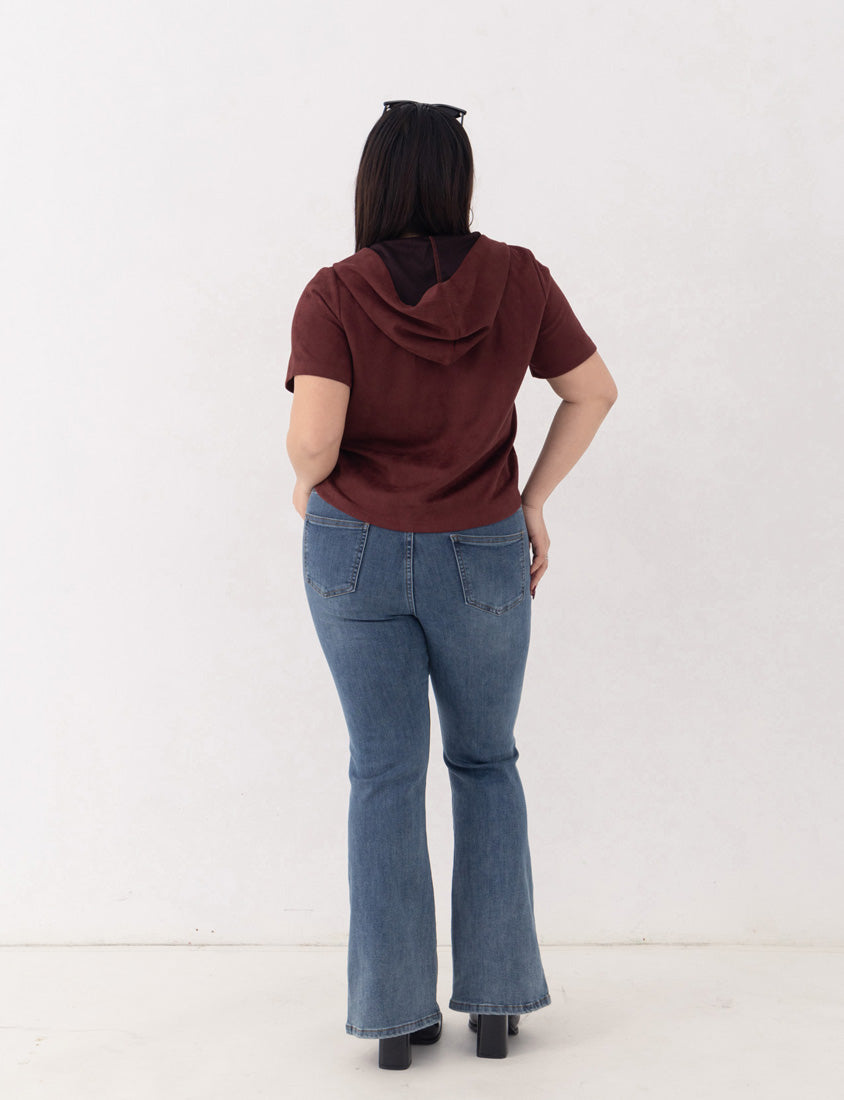 MUA! Suede Zip-Up Plus Size Hoodie