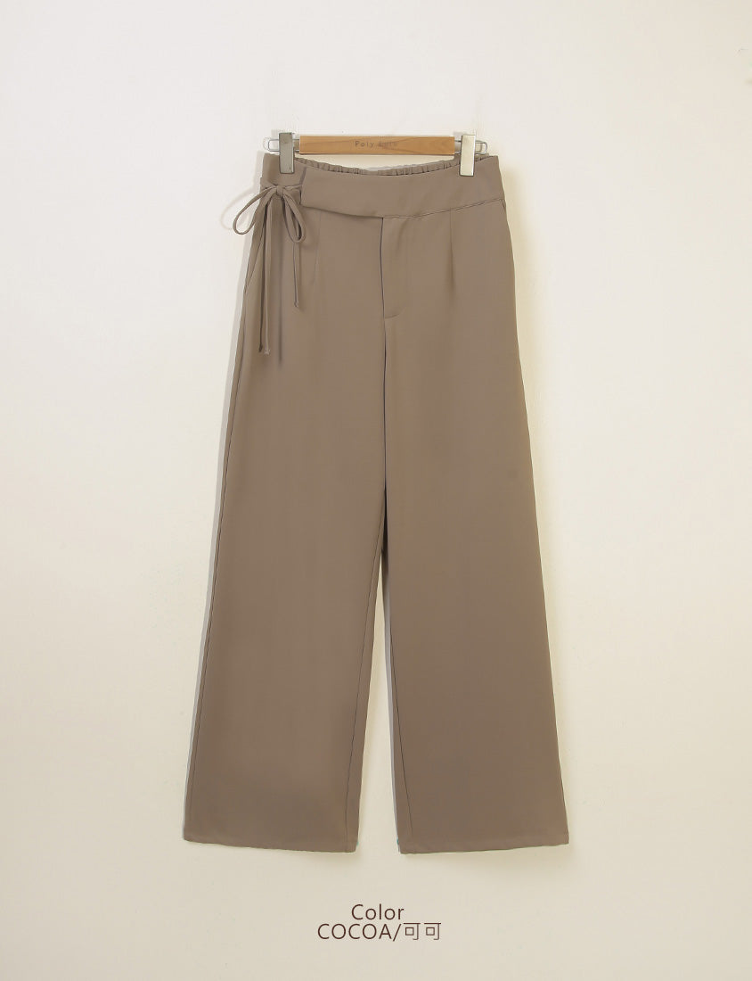 MISS. Lightweight Cooling Waist Tie Straight Leg Plus Size Tailored Pants