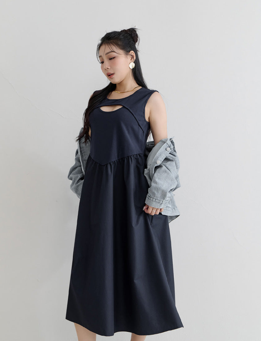 MUA! Hot Front Cut-Out Plus Size Tank Dress