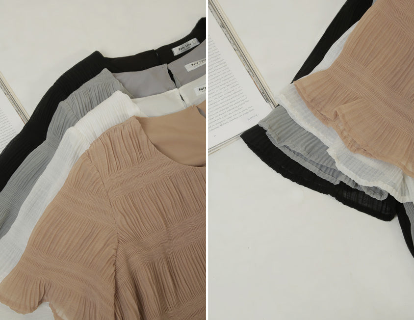 MISS. Korean Style Crinkled Plus Size Chiffon Top