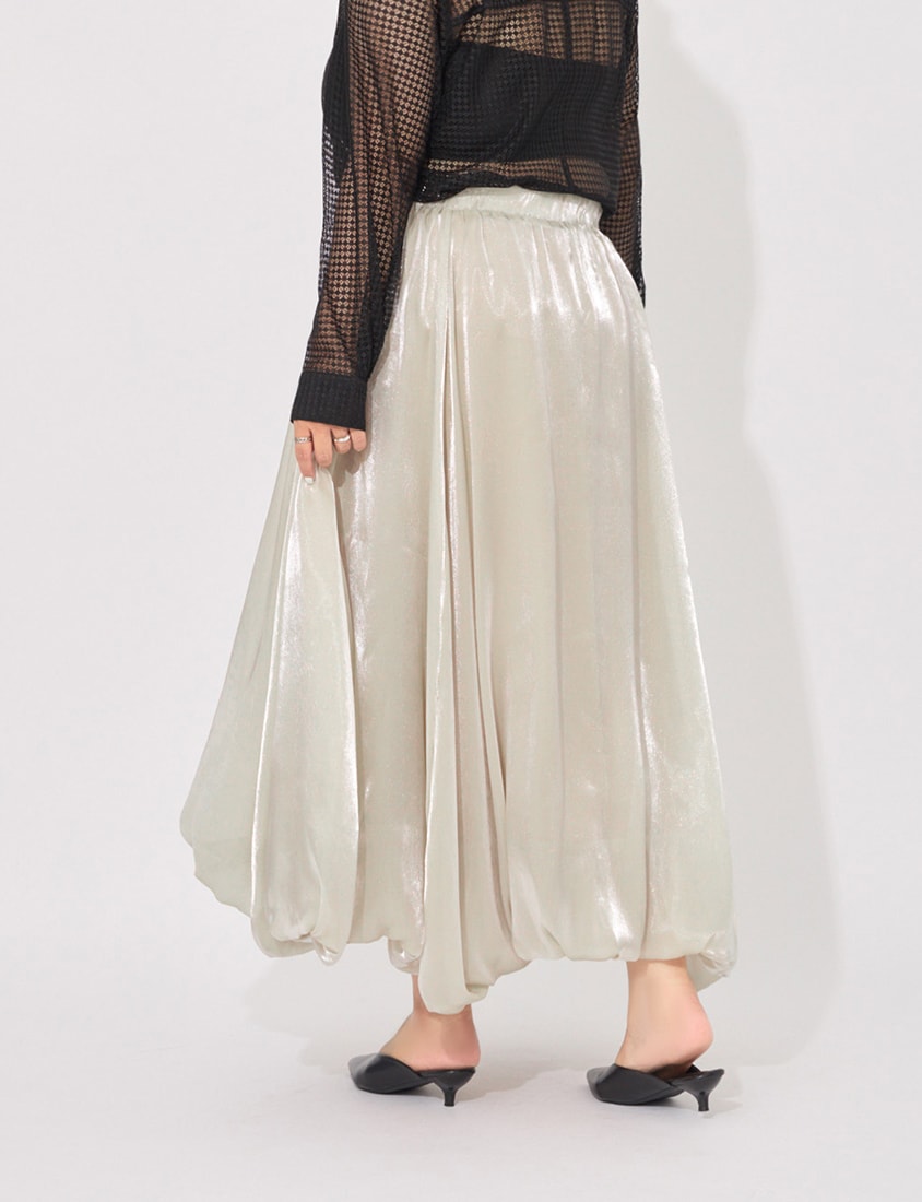 MORE U Airy Glossy Plus Size Bubble Skirt