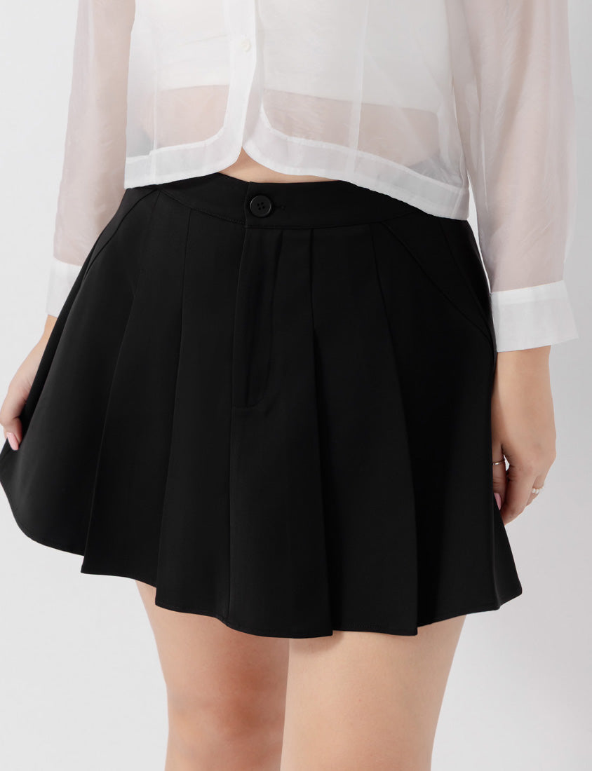 MISS. Standard Perfect Fit Tailored High Waist Pleated Plus Size Skirt