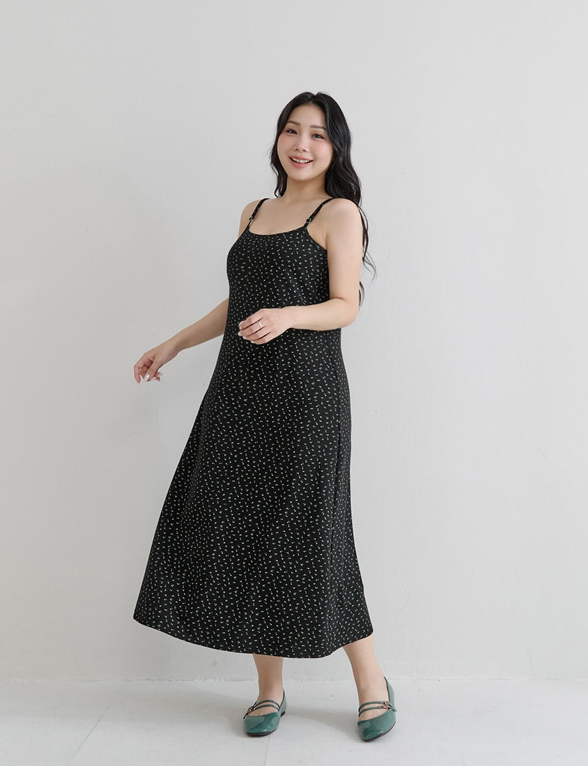 Adjustable Straps Floral Plus Size Cami Dress