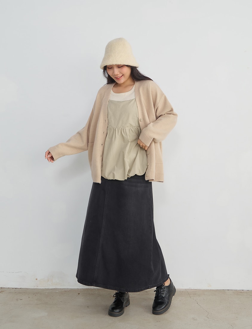 Classic V-Neck Multicolor Longline Plus Size Knit Cardigan