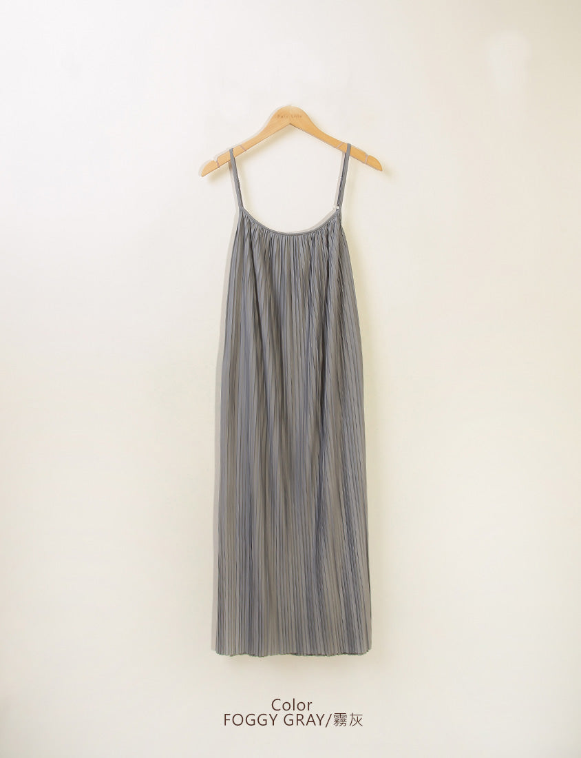 MISS. Pleated Flare Adjustable Strap Plus Size Cami Dress