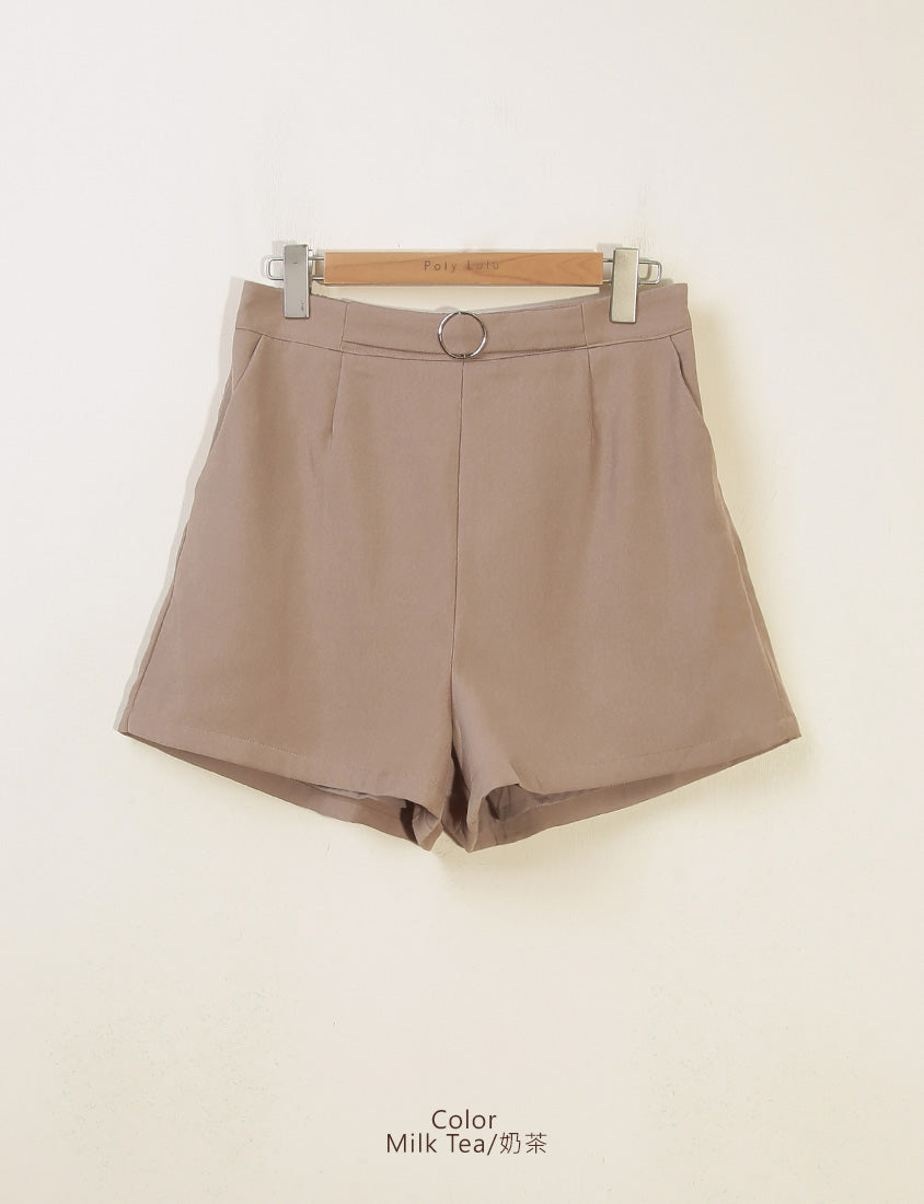 MISS. Latte Series Waistband Twill Plus Size Shorts