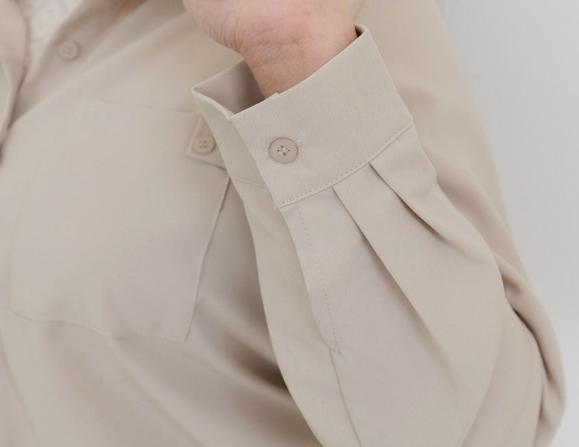 MISS. Wrinkle-Resistant Textured Multicolor Pocket Plus Size Shirt