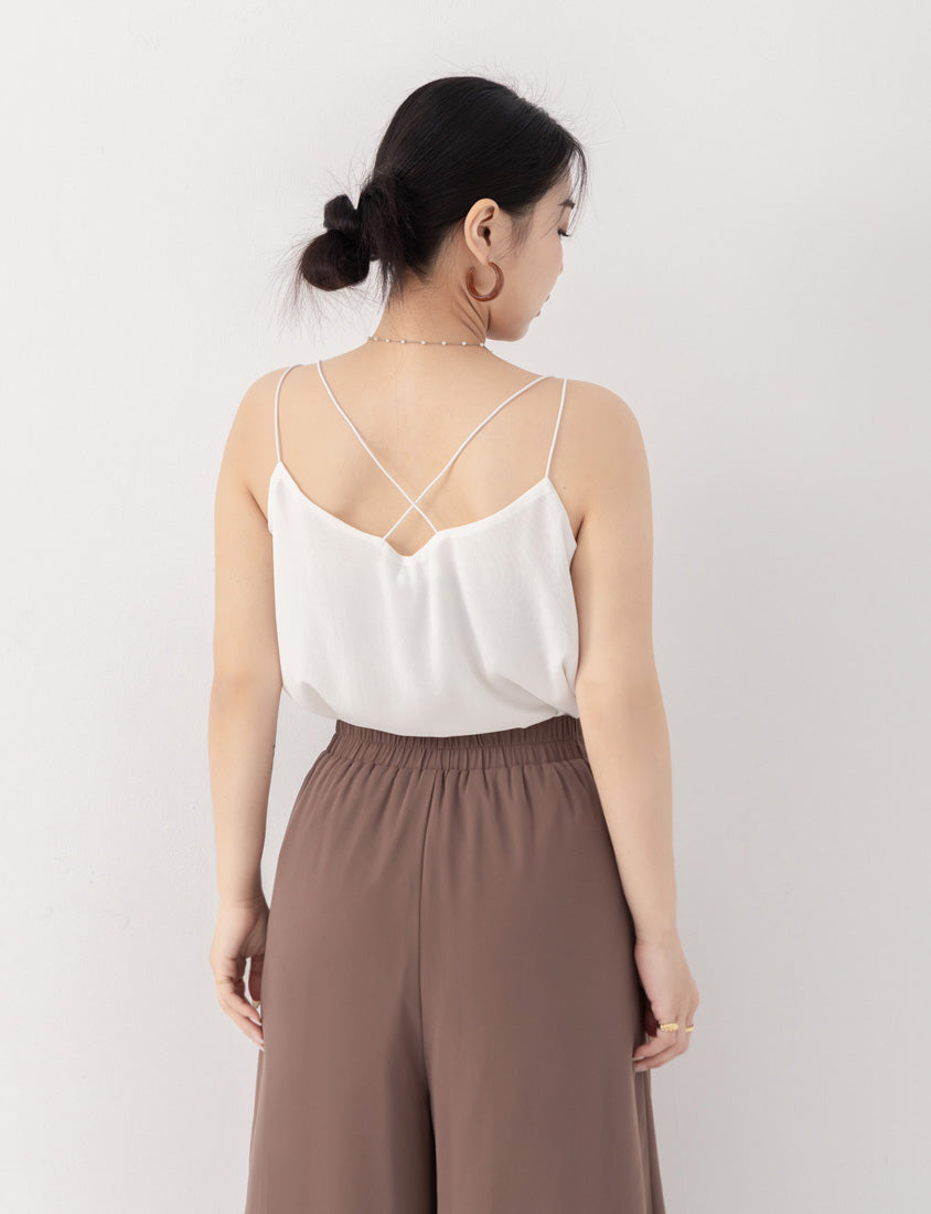 MISS. Elegant Textured Open-Back Plus Size Chiffon Camisole