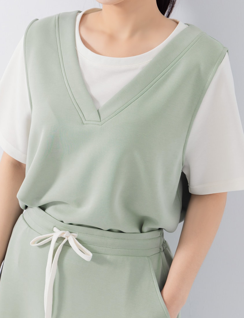 COOL PRO+ Space Cotton Faux Two-Piece Plus Size Top