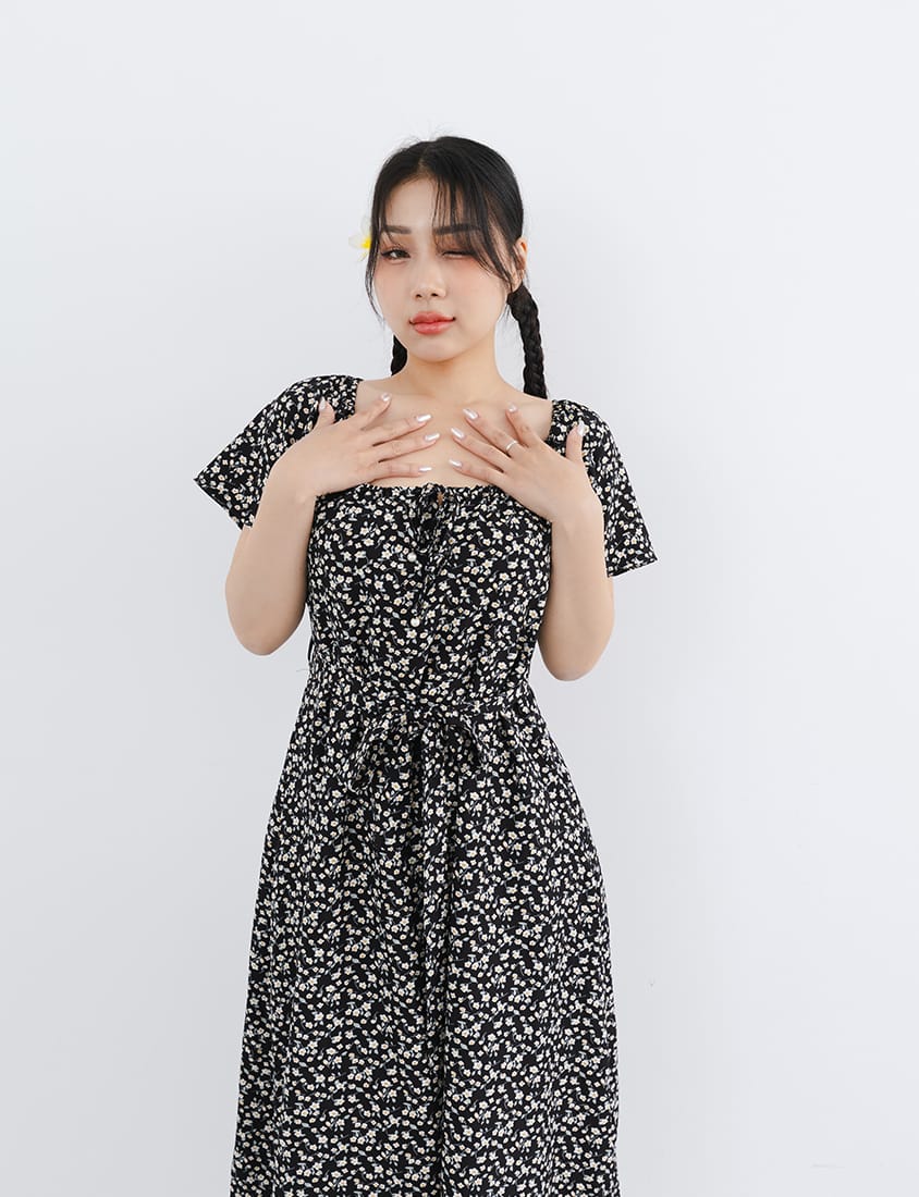 2-Way Off-Shoulder Floral Plus Size Maxi Dress (with Belt)