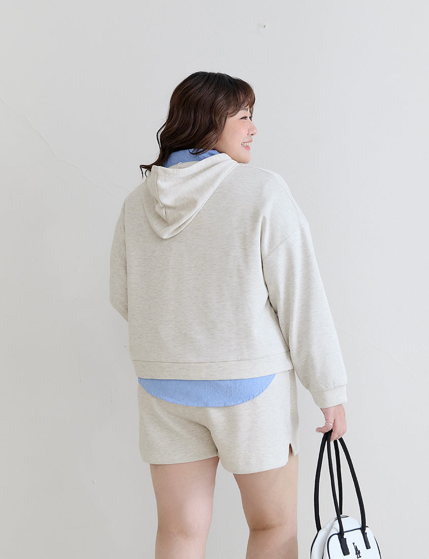 Cloud Cotton Multi-Color Cropped Plus Size Hoodie