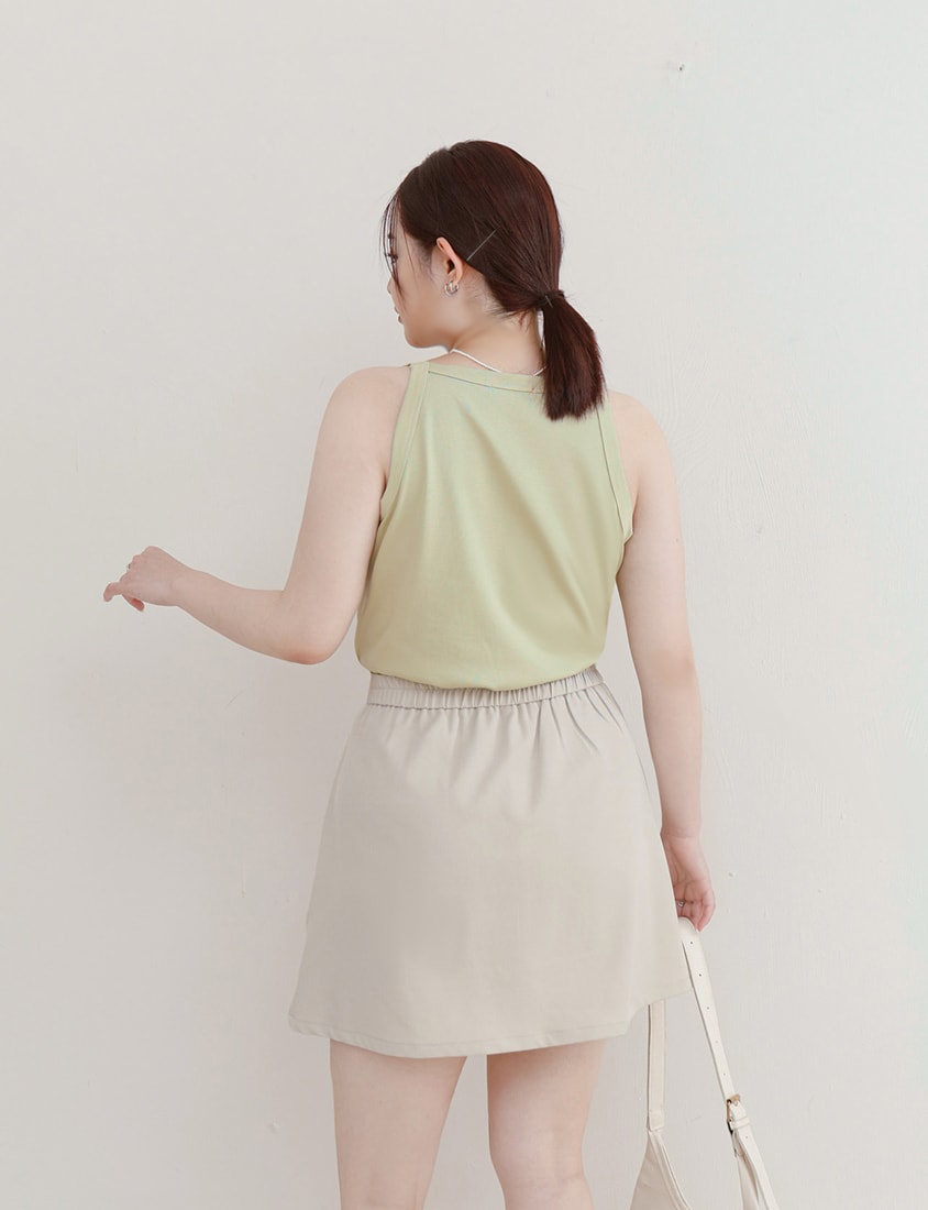 MISS. Silky Cooling Sleeveless Cut Stitch Plus Size Tank Top