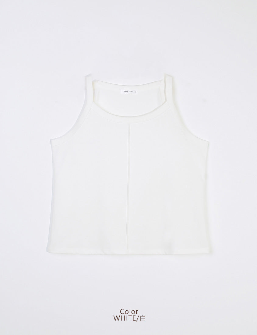 MISS. Silky Cooling Sleeveless Cut Stitch Plus Size Tank Top