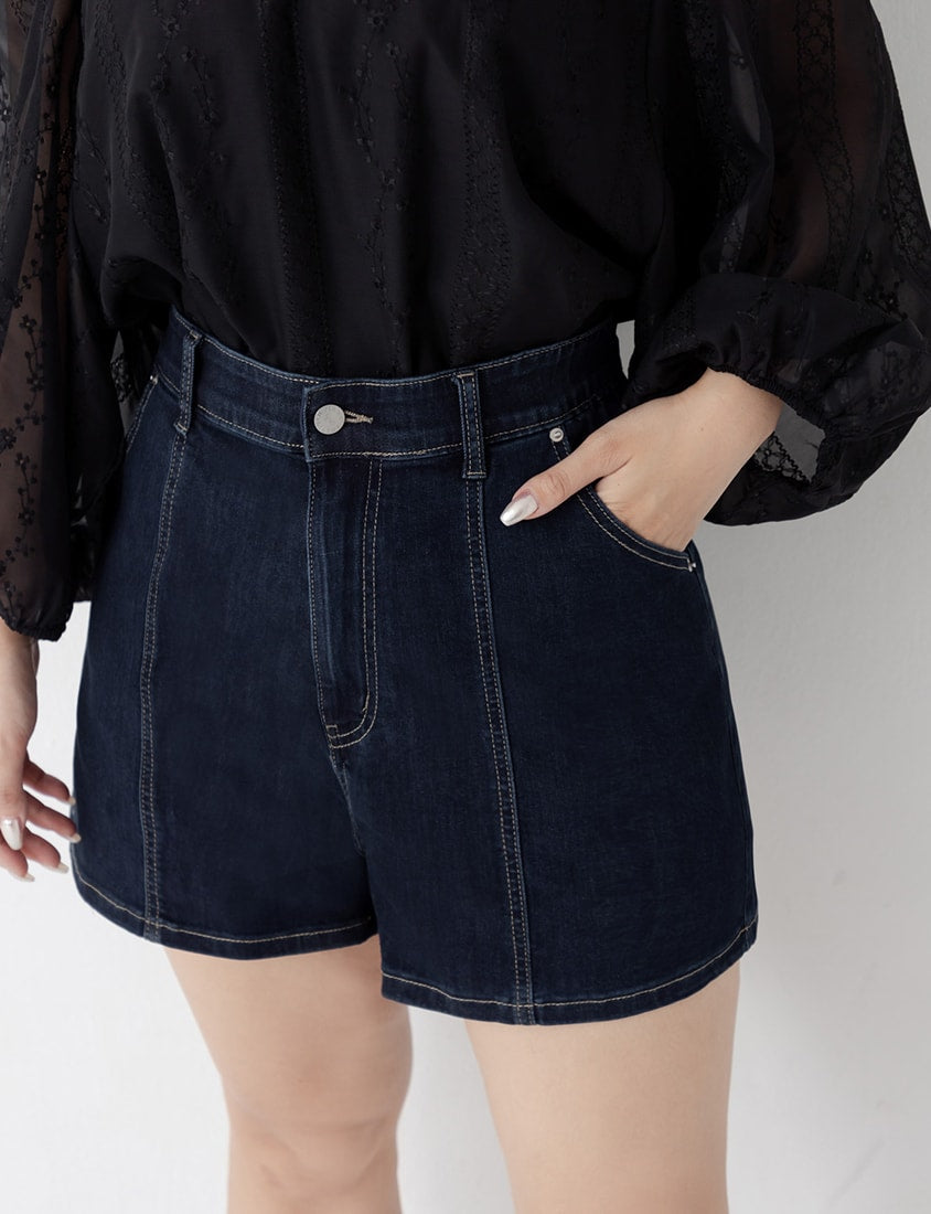 Cooling Tech A-Line Plus Size Denim Shorts