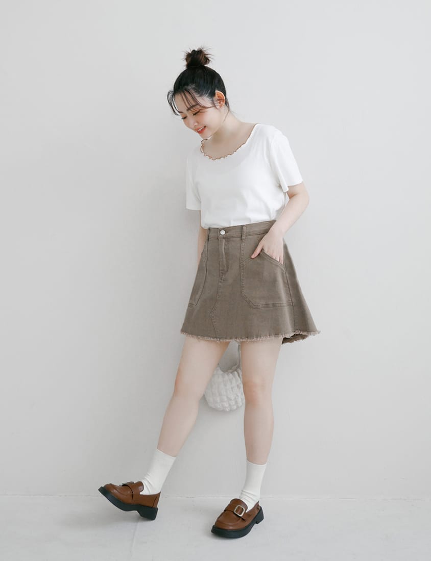 Two-Piece Japanese-Style Color-Block Plus Size Top Set