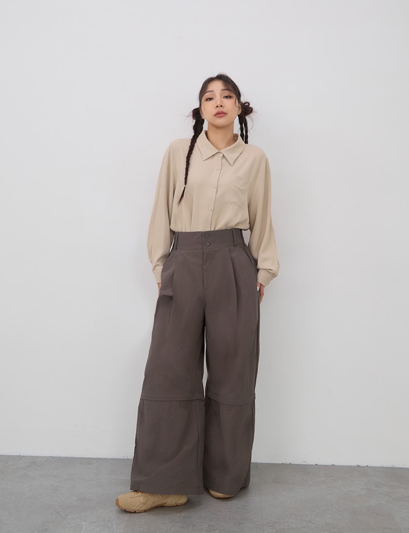 High Waist Convertible Plus Size Utility Pants
