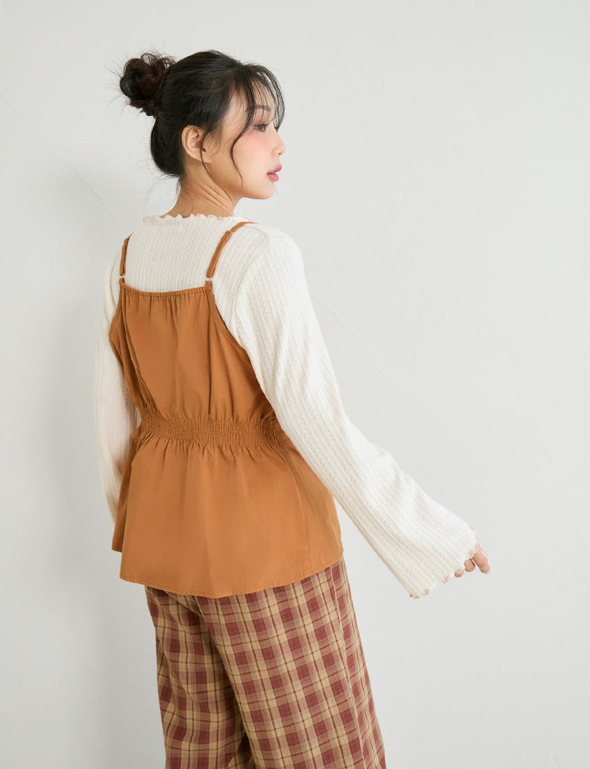 Lace V-Neck Adjustable Waist Plus Size Tank Top