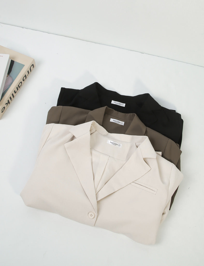 MISS. Elegant Plus Size Long Sleeve Blazer