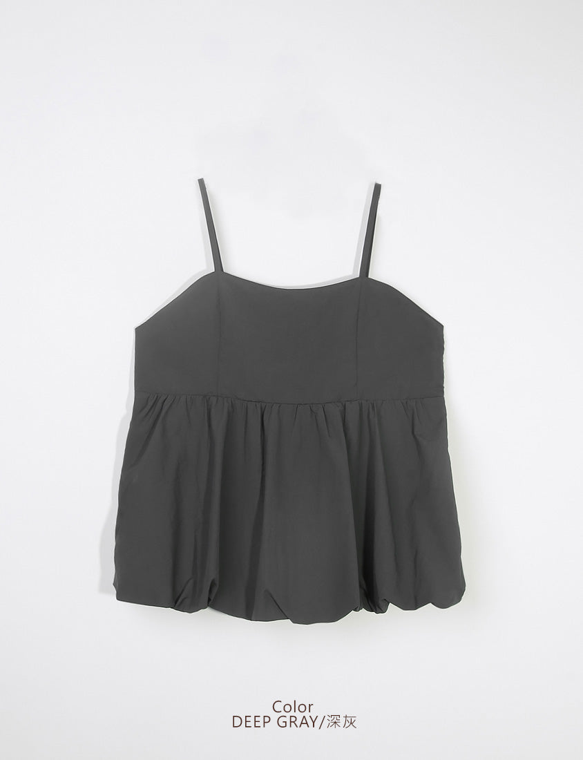 Adjustable Back Hollow Cut Plus Size Bubble Hem Cami Top