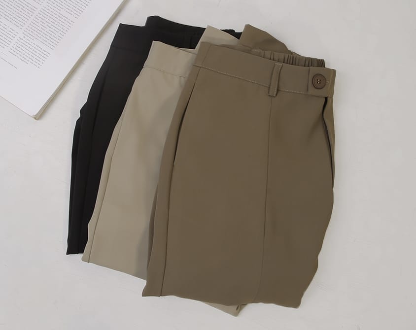 MISS. Silky Cool Slit Slim Fit Plus Size Tailored Pants