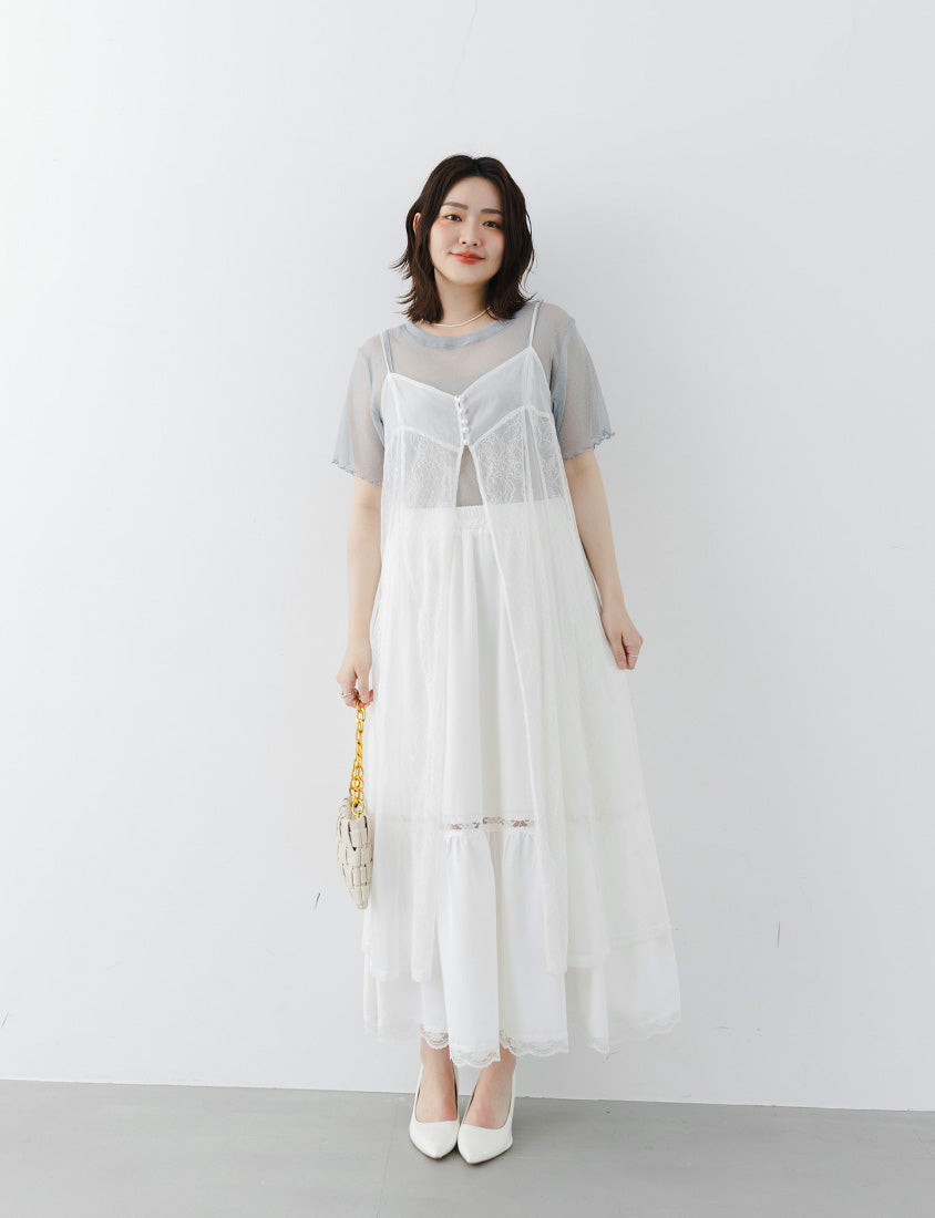 MISS. Shimmery Sheer Ruffle Trim Plus Size Top