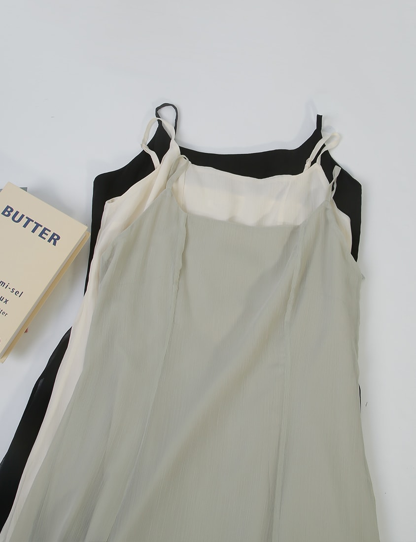 MISS. Ethereal Double Layer Sheer Adjustable Plus Size Maxi Dress