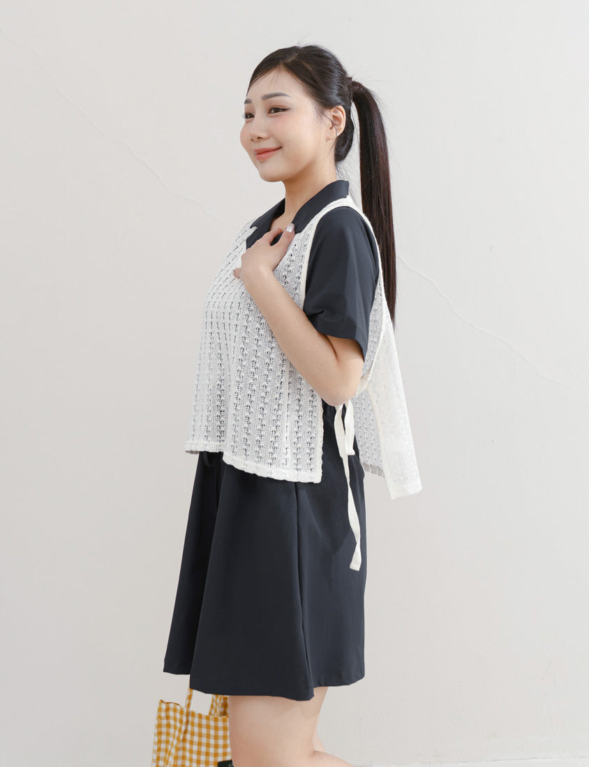 Layered Essential Crochet Tie Plus Size Vest