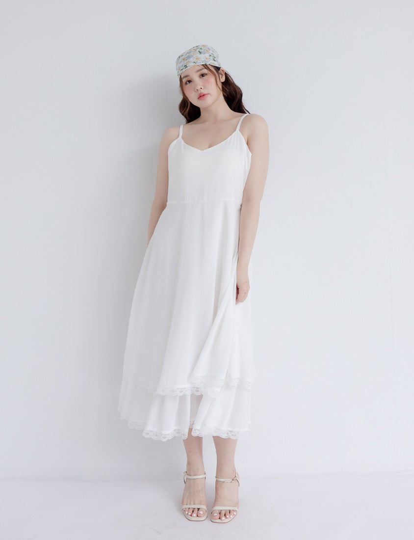 Elegant Layered Lace Tie Plus Size Dress