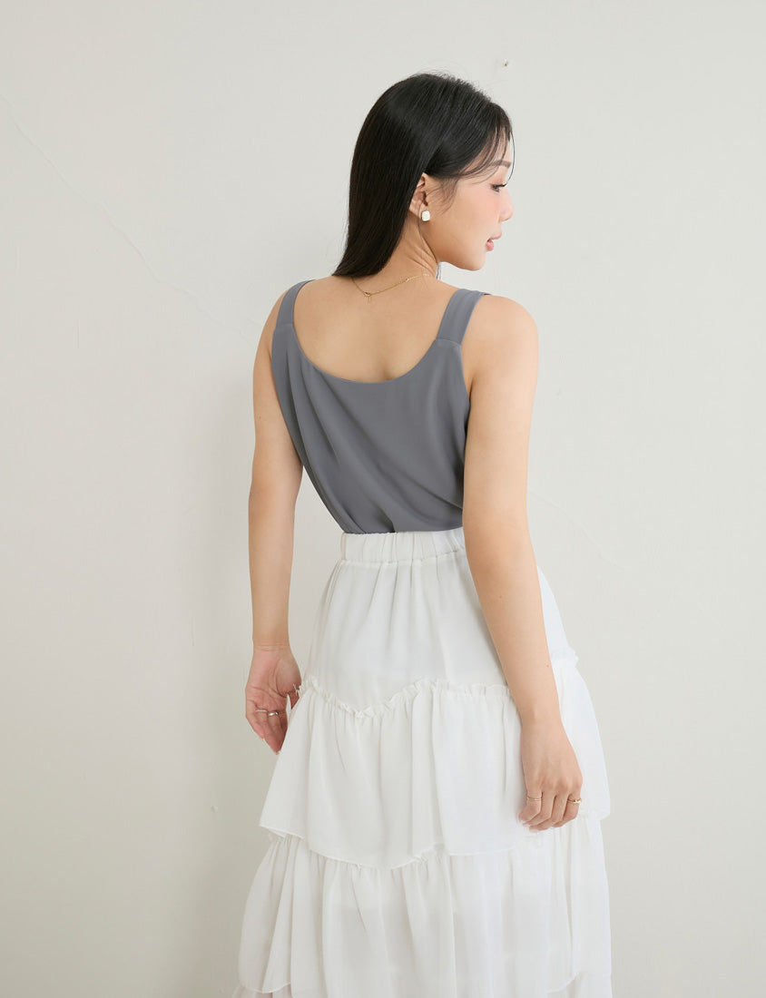 MISS. Two Way Reversible Matte Chiffon Plus Size Tank Top