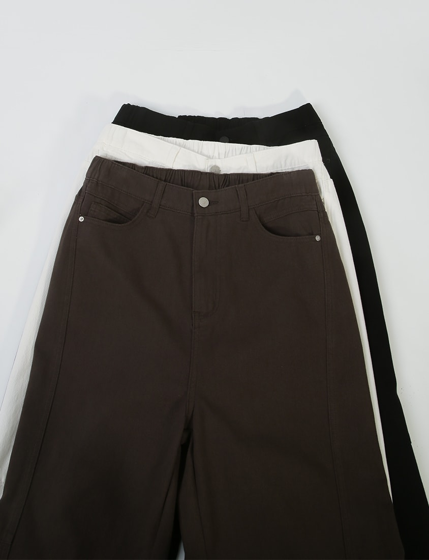 Everyday Versatile Twill Plus Size Straight-Leg Wide Pants