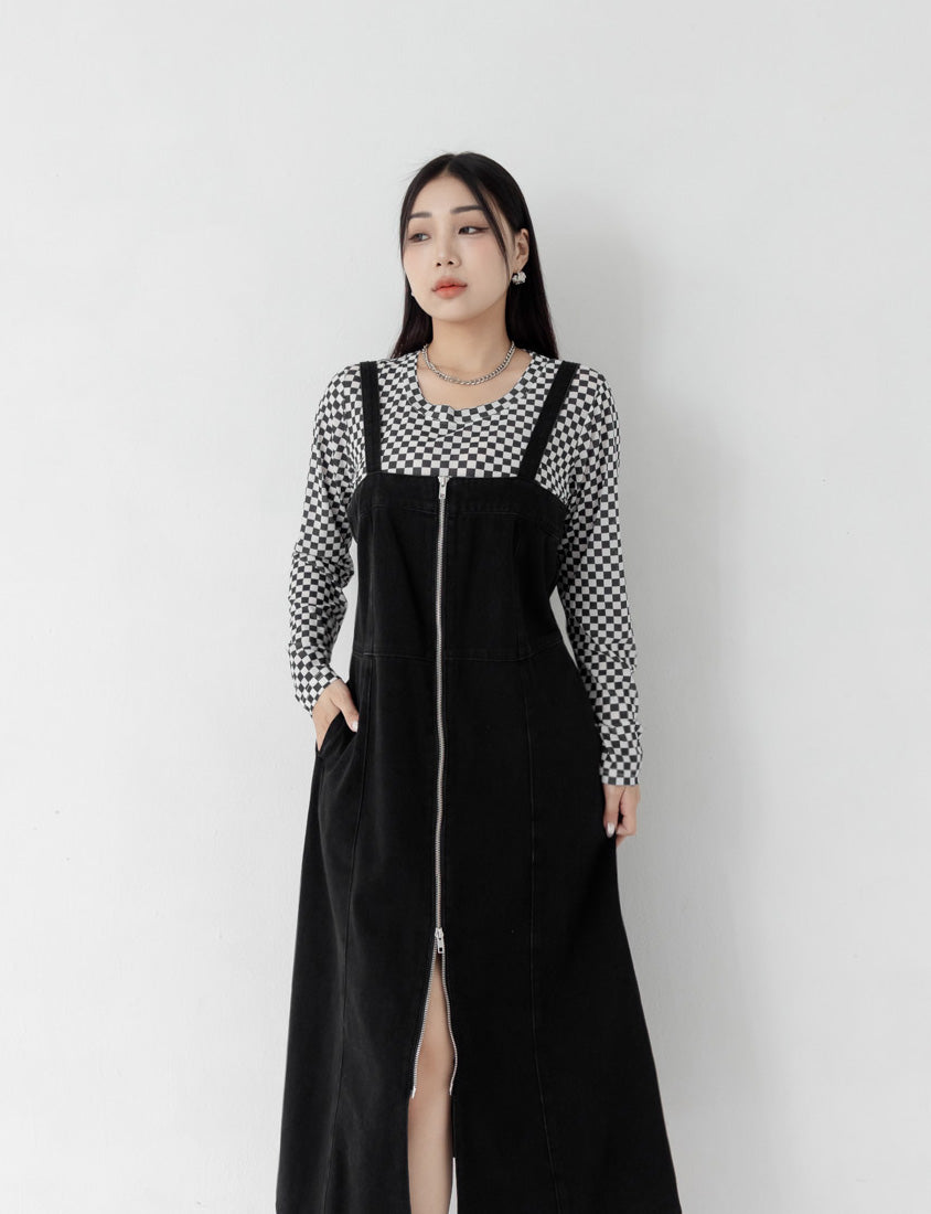 MUA! Sexy Denim Zipper Plus Size Cami Dress