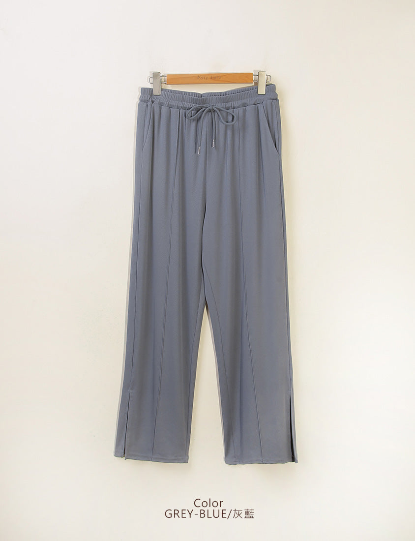 MUA! Ribbed Slimming Slit-Hem Plus Size Pants