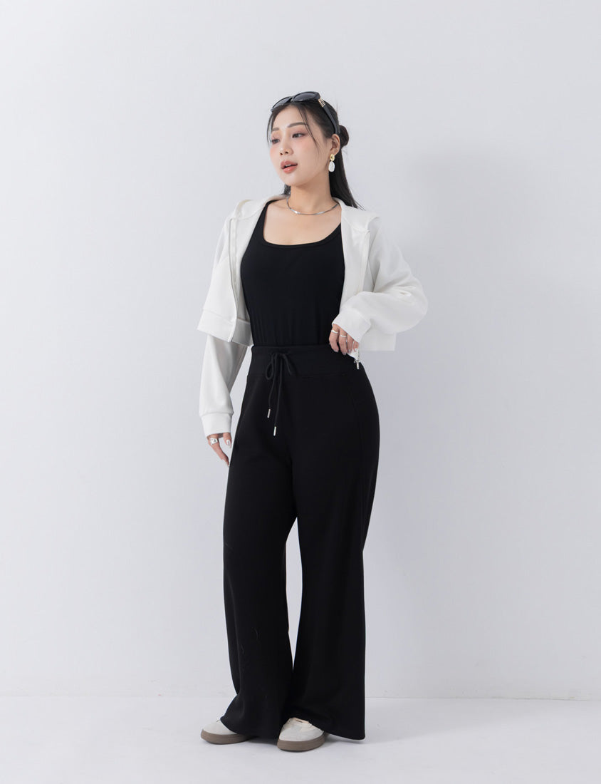 MUA! Ribbed Square Neck Side-Ruched Plus Size Top