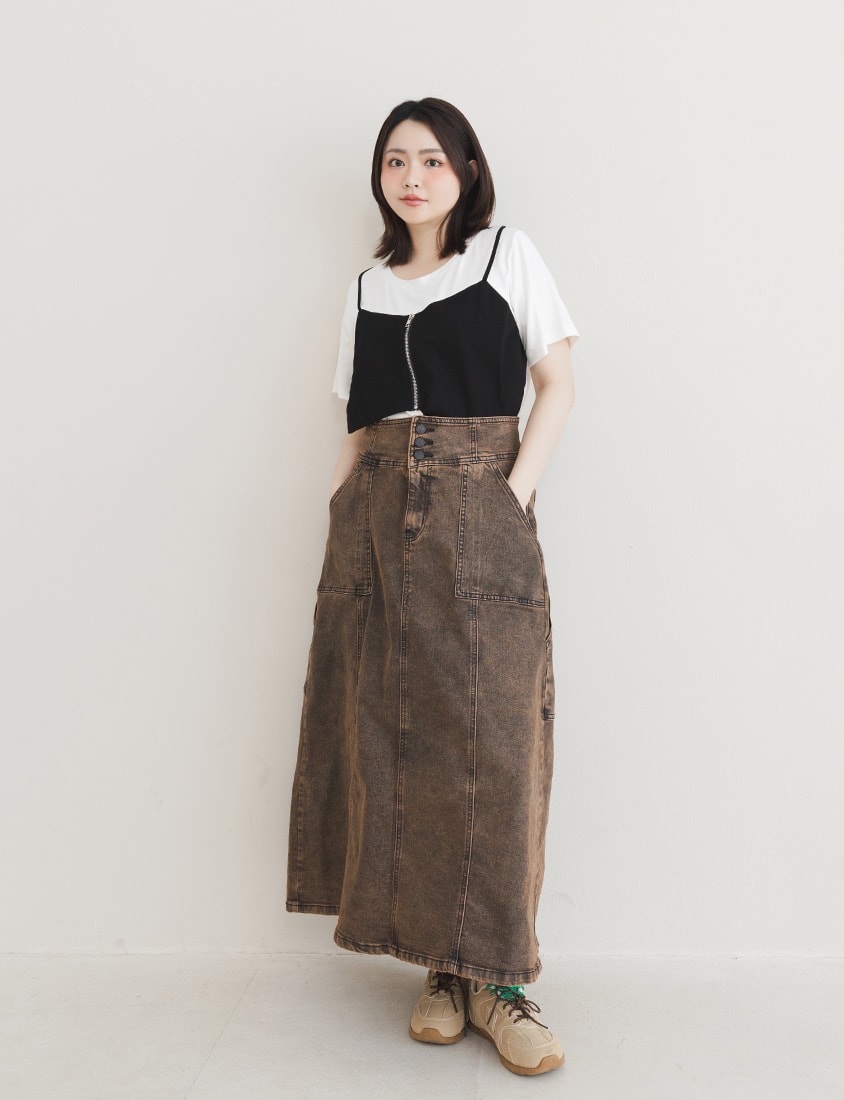 Asymmetric Front Zip Plus Size Layered Tee