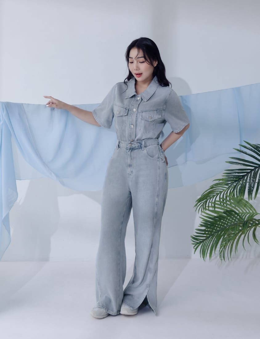 Lyocell Cooling Short Sleeve Button-Up Plus Size Jacket