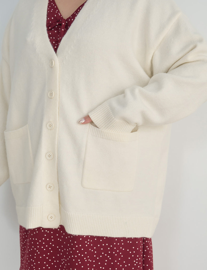 Classic V-Neck Multicolor Longline Plus Size Knit Cardigan