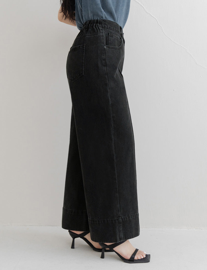 3D Seamed Plus Size Wide Straight Leg Jeans