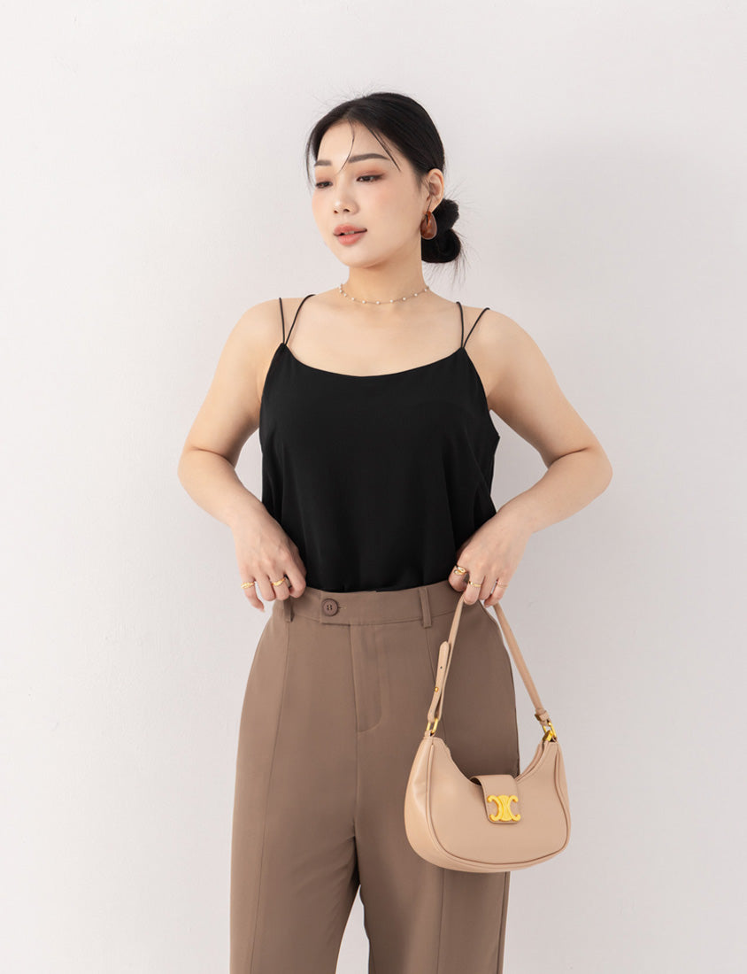 MISS. Elegant Textured Open-Back Plus Size Chiffon Camisole