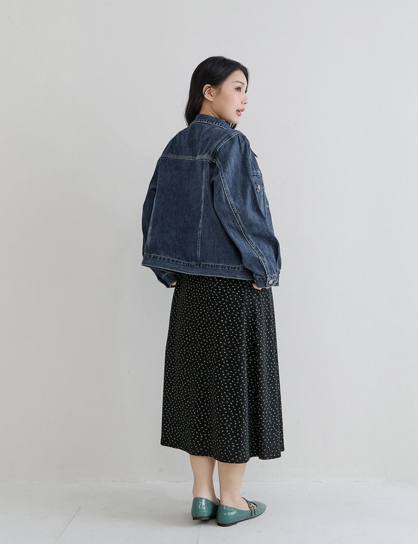 Casual Classic Denim Plus Size Long Sleeve Jacket