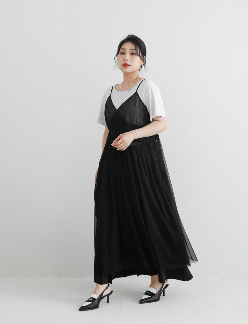 MISS. Layered Sheer MeshPlus Size Camisole