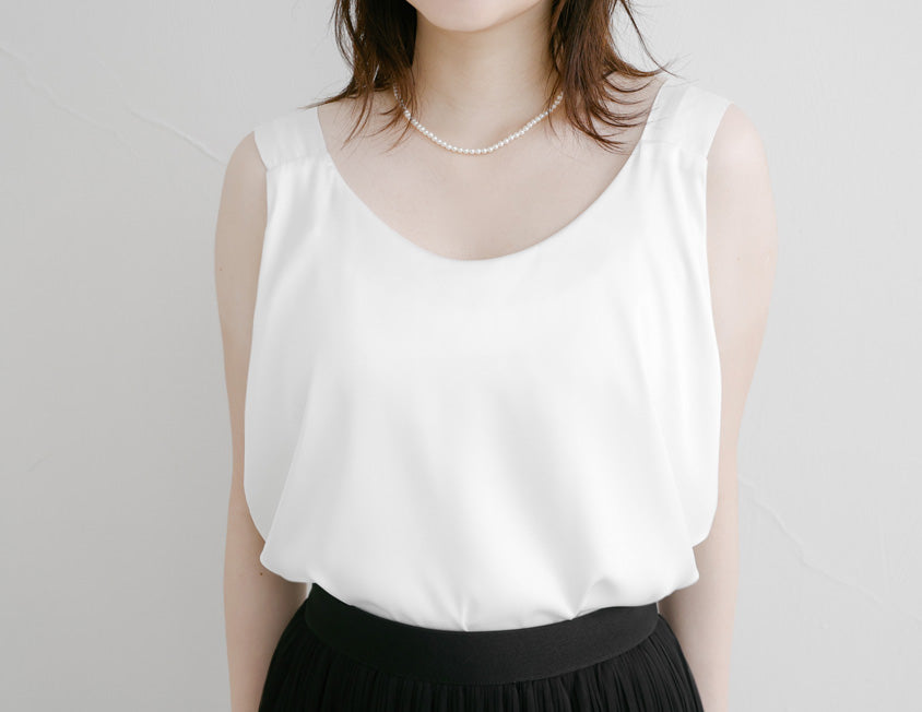 MISS. Elegant Satin Sheen Crew-Neck Plus Size Tank Top